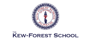 A green background with the words nw forest school in black and red.